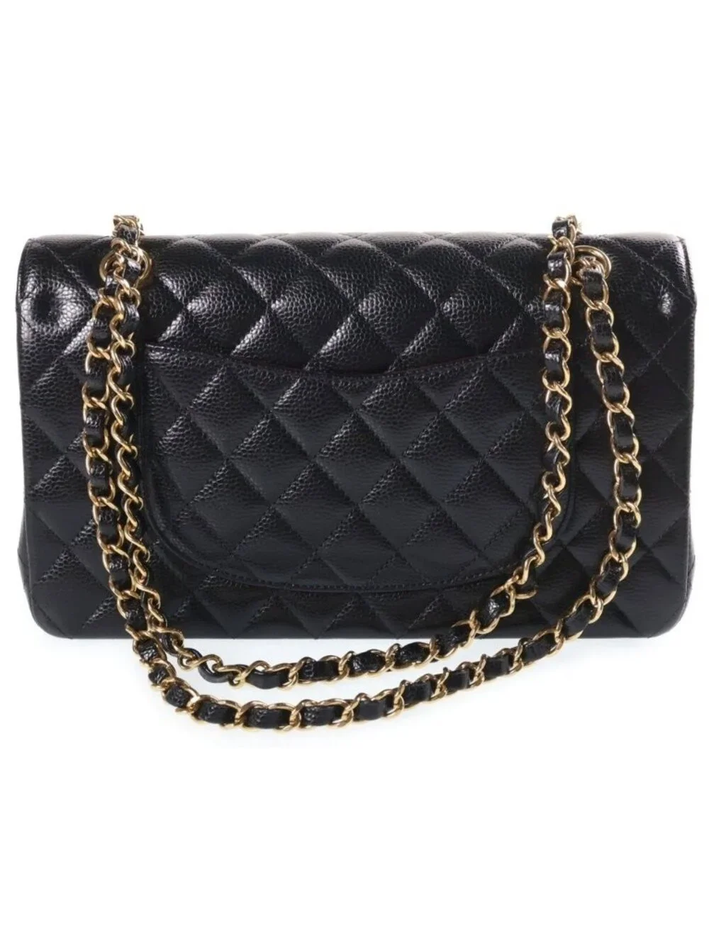 Chanel 25 Caviar Leather Double Flap Chain Shoulder Bag